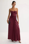Elegant Mermaid Strapless Sleeveless Pleated Bodice Floor Length Plus Size Prom Dress