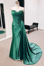 Mermaid Strapless Sleeveless Maxi Prom Dress