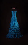 Mermaid Strapless Sweetheart Beaded Tiered Ruffle Floor-Length Evening Gown