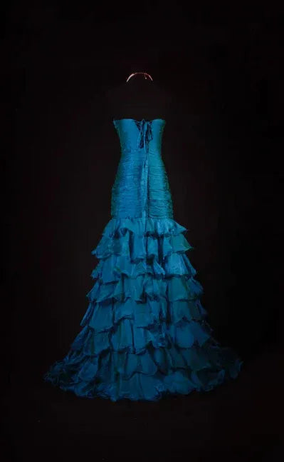 Mermaid Strapless Sweetheart Beaded Tiered Ruffle Floor-Length Evening Gown