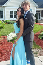 Mermaid Strapless Sweetheart Knot Detail High Slit Prom Dress