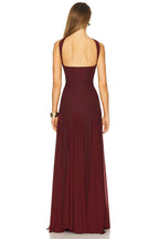 Elegant Mermaid Strapless Wrap Neck Ruched Back Floor Length Evening Dress
