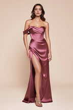 Elegant Mermaid Sweetheart Off Shoulder Lace Up Back Floor Length Prom Dress