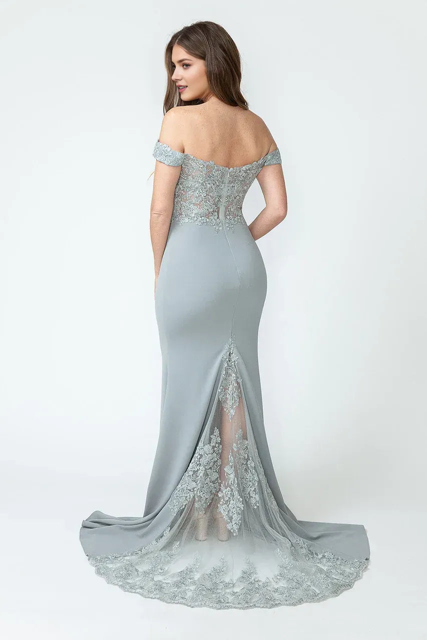 Elegant Mermaid Sweetheart Off-the Shoulder Lace Up Back Floor Length Prom Dress