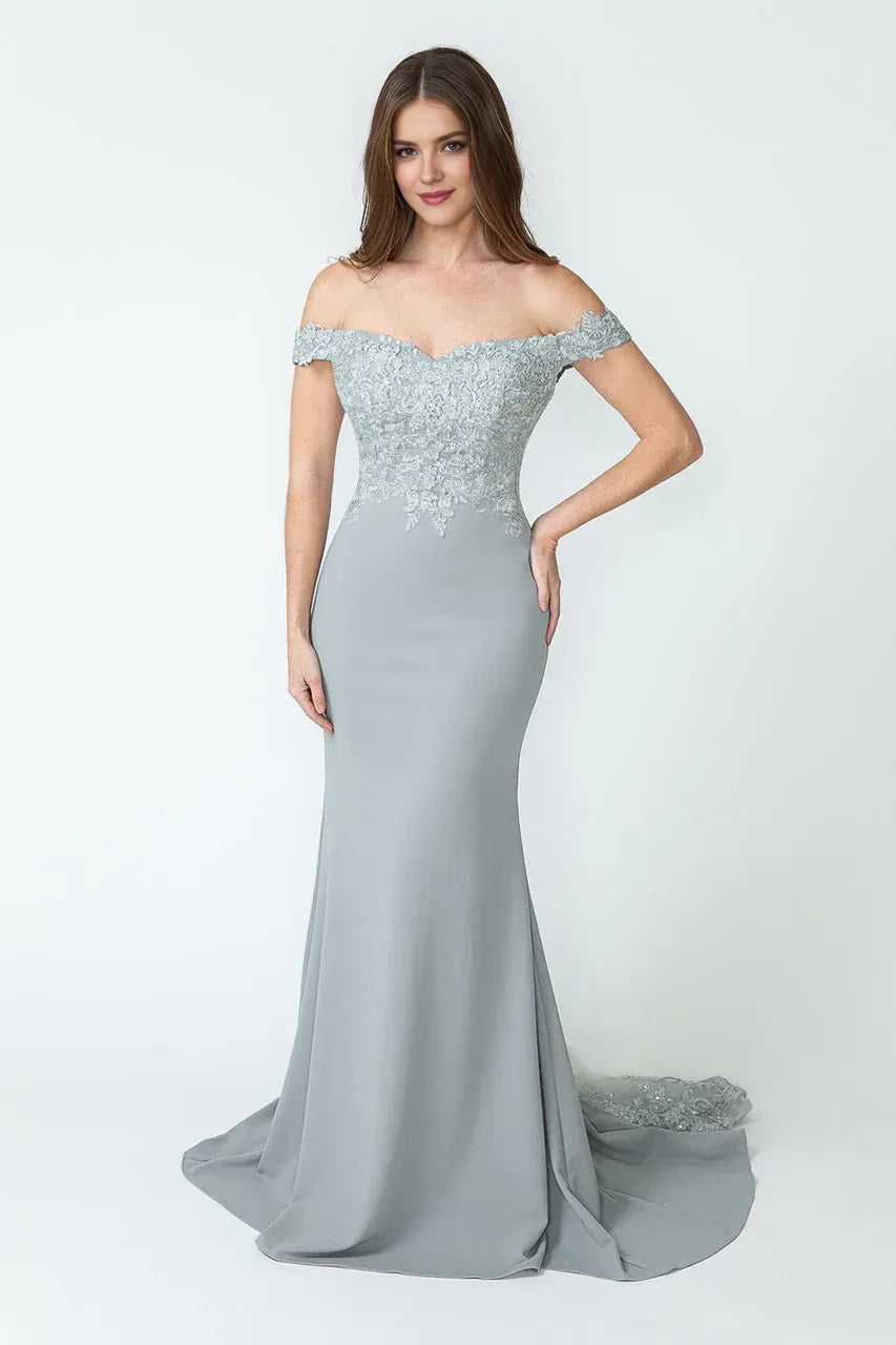 Elegant Mermaid Sweetheart Off-the Shoulder Lace Up Back Floor Length Prom Dress