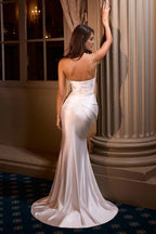 Elegant Mermaid Sweetheart Strapless Open Back Floor Length Prom Dress