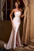 Elegant Mermaid Sweetheart Strapless Open Back Floor Length Prom Dress