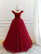 Off Shoulder Glitter Ball Gown