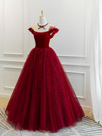 Off Shoulder Glitter Ball Gown