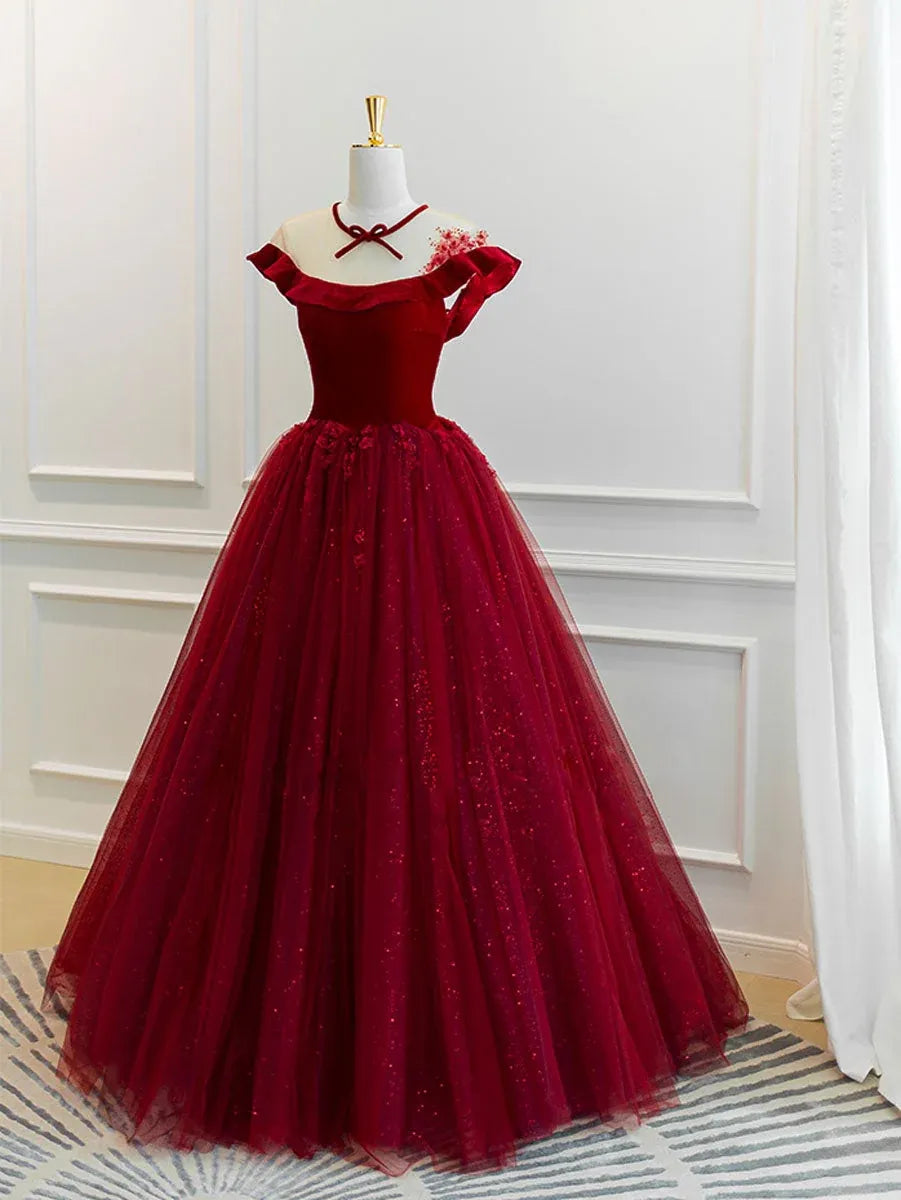 Off Shoulder Glitter Ball Gown