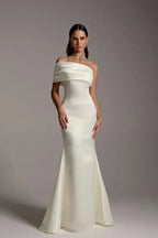 Off-the-Shoulder Draped Mermaid Maxi Dress