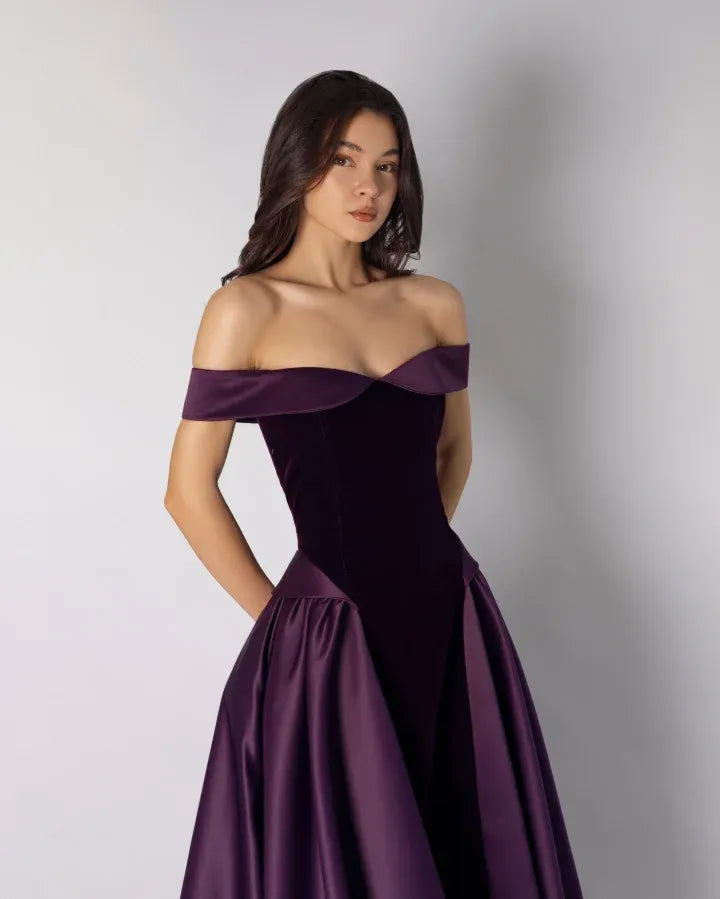 Off-the-Shoulder A-Line Ball Gown