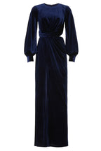 Elegant Sheath Boat Neck Puff Sleeve Cutout Waist Floor Length Plus Size Prom Dress