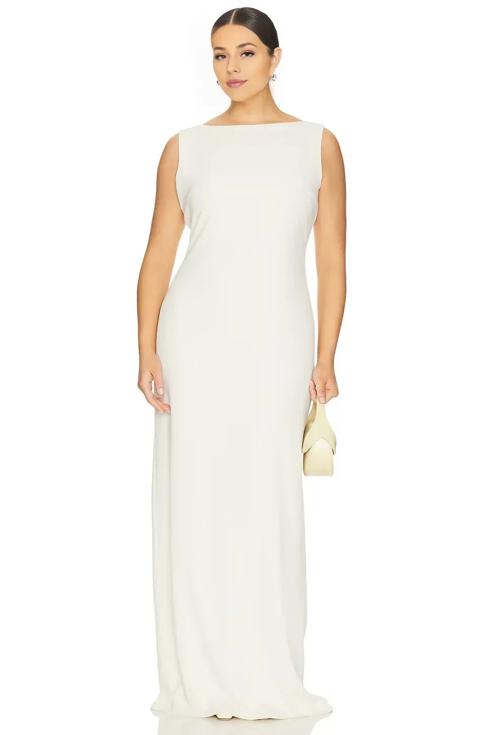 Elegant Sheath Boat Neck Sleeveless Zipper Back Floor Length Evening Dress