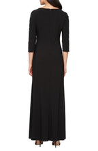 Elegant Sheath Boat Neck Three Quarter Sleeve Zipper Back Floor Length Evening Dress