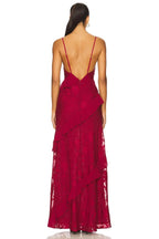 Elegant Sheath Cowl Neck Spaghetti Strap Ruffled Back Floor Length Evening Dress