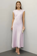 Elegant Sheath Crew Neck Cap Sleeve Keyhole Back Floor Length Plus Size Prom Dress