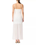 Elegant Sheath Deep-V Neck Spaghetti Strap Ruched Back Floor Length Female Prom Dress