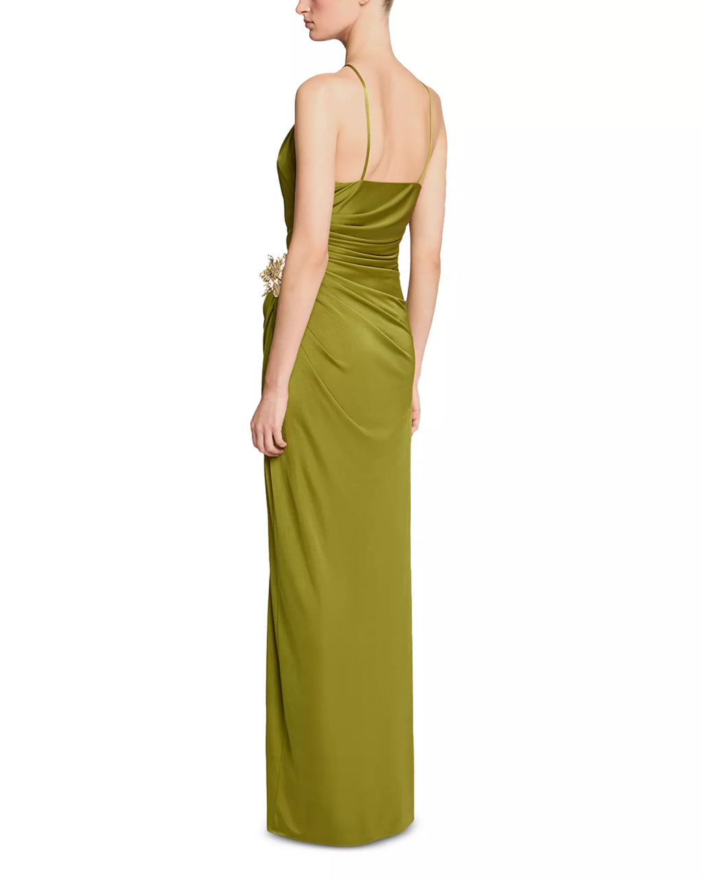 Elegant Sheath Halter Neck Sleeveless Keyhole Front Brooch Detail Floor Length For Sale Prom Dress