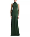Elegant Sheath Halter Neck Sleeveless Zipper Back Floor Length For Adults Prom Dress