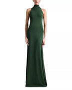 Elegant Sheath Halter Neck Sleeveless Zipper Back Floor Length For Adults Prom Dress
