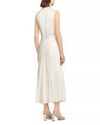 Elegant Sheath Keyhole-Neck Sleeveless Zipper-Back Midi-Length Prom Dress