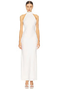 Elegant Sheath Mock Neck Sleeveless Open Back Floor Length Evening Dress