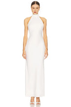 Elegant Sheath Mock Neck Sleeveless Open Back Floor Length Evening Dress