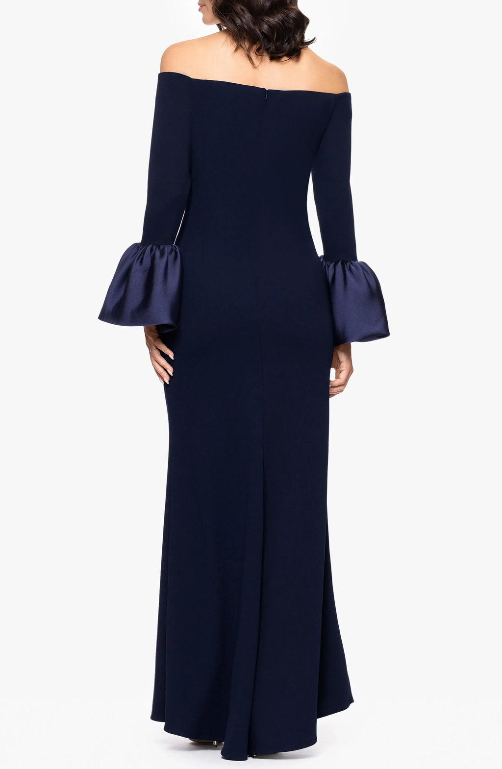 Elegant Sheath Off Shoulder Bell Sleeve Zipper Back Floor Length Evening Dress