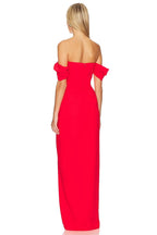 Elegant Sheath Off Shoulder Ruffled Sleeve High Slit Floor Length Prom Dress