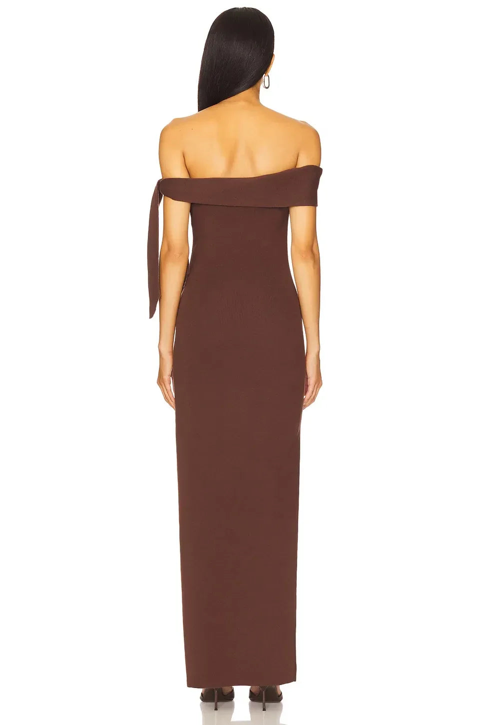 Elegant Sheath Off Shoulder Sleeveless Tie Back Floor Length Evening Dress
