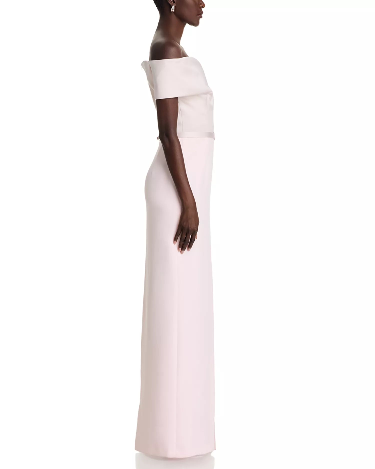 Elegant Sheath Off Shoulder Sweetheart Neck Belted Back Slit Floor Length Prom Dress