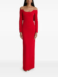 Elegant Sheath Off-The-Shoulder Long Sleeve Zipper Back Floor Length Prom Dress