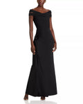 Elegant Sheath Off the Shoulder Cutout Sleeve Zipper Back Floor Length Prom Dress
