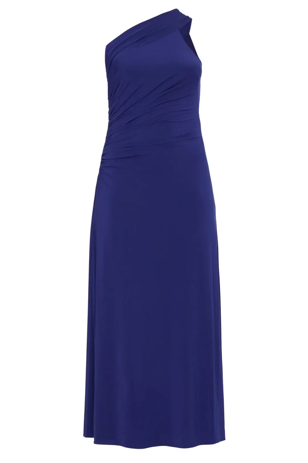 Elegant Sheath One Shoulder Ruched Side Floor Length Plus Size Prom Dress