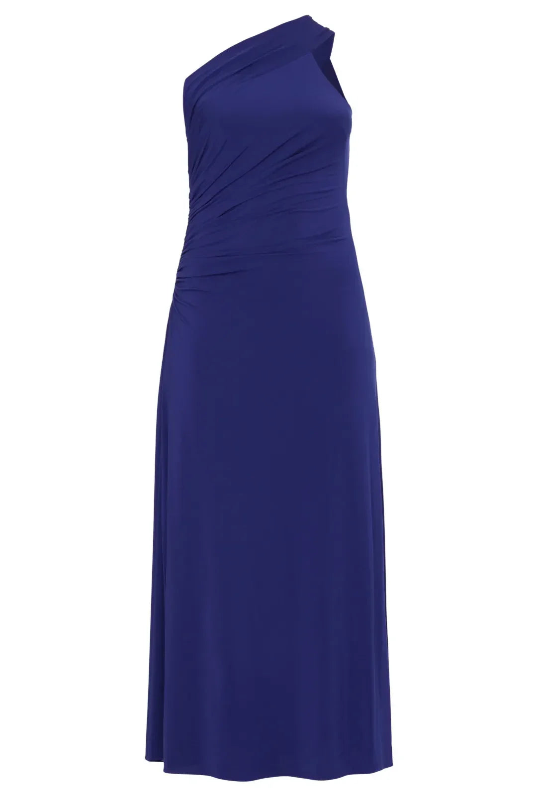 Elegant Sheath One Shoulder Ruched Side Floor Length Plus Size Prom Dress
