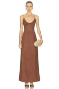 Elegant Sheath Plunge Neck Spaghetti Strap Back Slit Floor Length Evening Dress