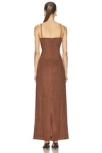 Elegant Sheath Plunge Neck Spaghetti Strap Back Slit Floor Length Evening Dress