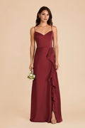 Elegant Sheath Satin Sweetheart Spaghetti Strap Zipper Back Floor Length Bridesmaid Dress