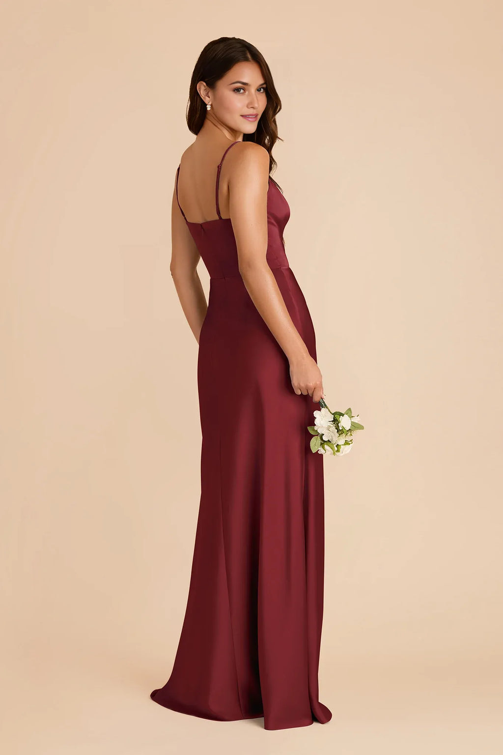 Elegant Sheath Satin Sweetheart Spaghetti Strap Zipper Back Floor Length Bridesmaid Dress