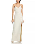Elegant Sheath Spaghetti Strap Knot Accent Open Back Floor Length Female Prom Dress