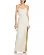 Elegant Sheath Spaghetti Strap Knot Accent Open Back Floor Length Female Prom Dress