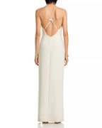 Elegant Sheath Spaghetti Strap Knot Accent Open Back Floor Length Female Prom Dress