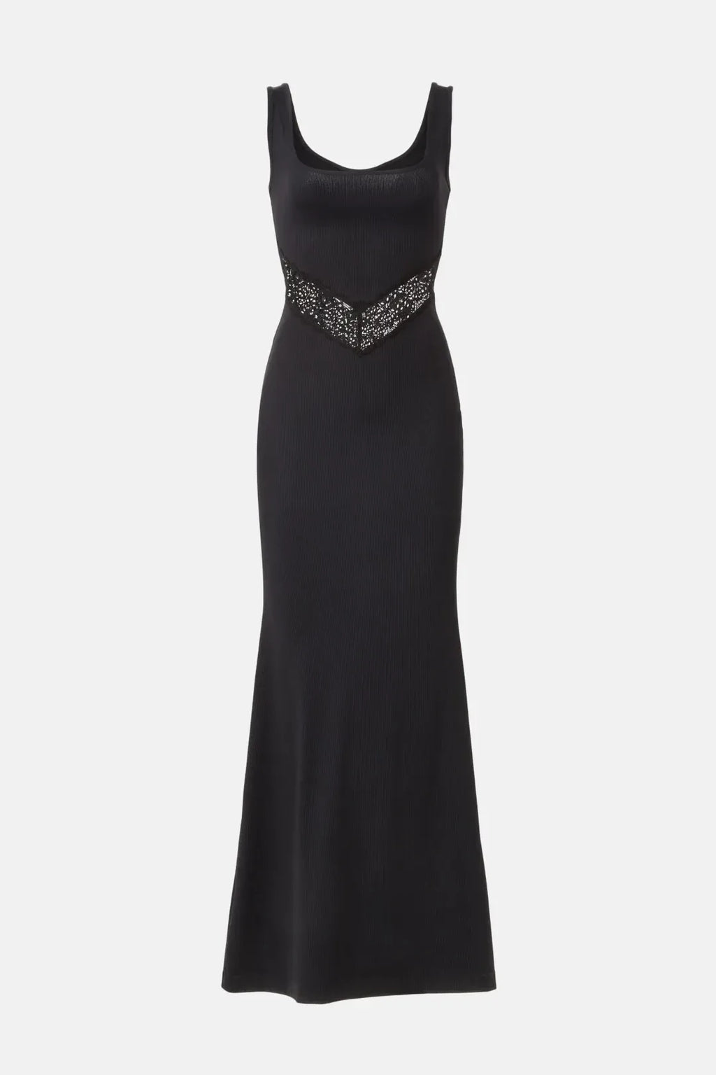 Elegant Sheath Square Neck Sleeveless Lace Accent Floor Length Plus Size Prom Dress