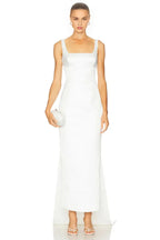 Elegant Sheath Square Neck Sleeveless Open Back High Low Evening Dress