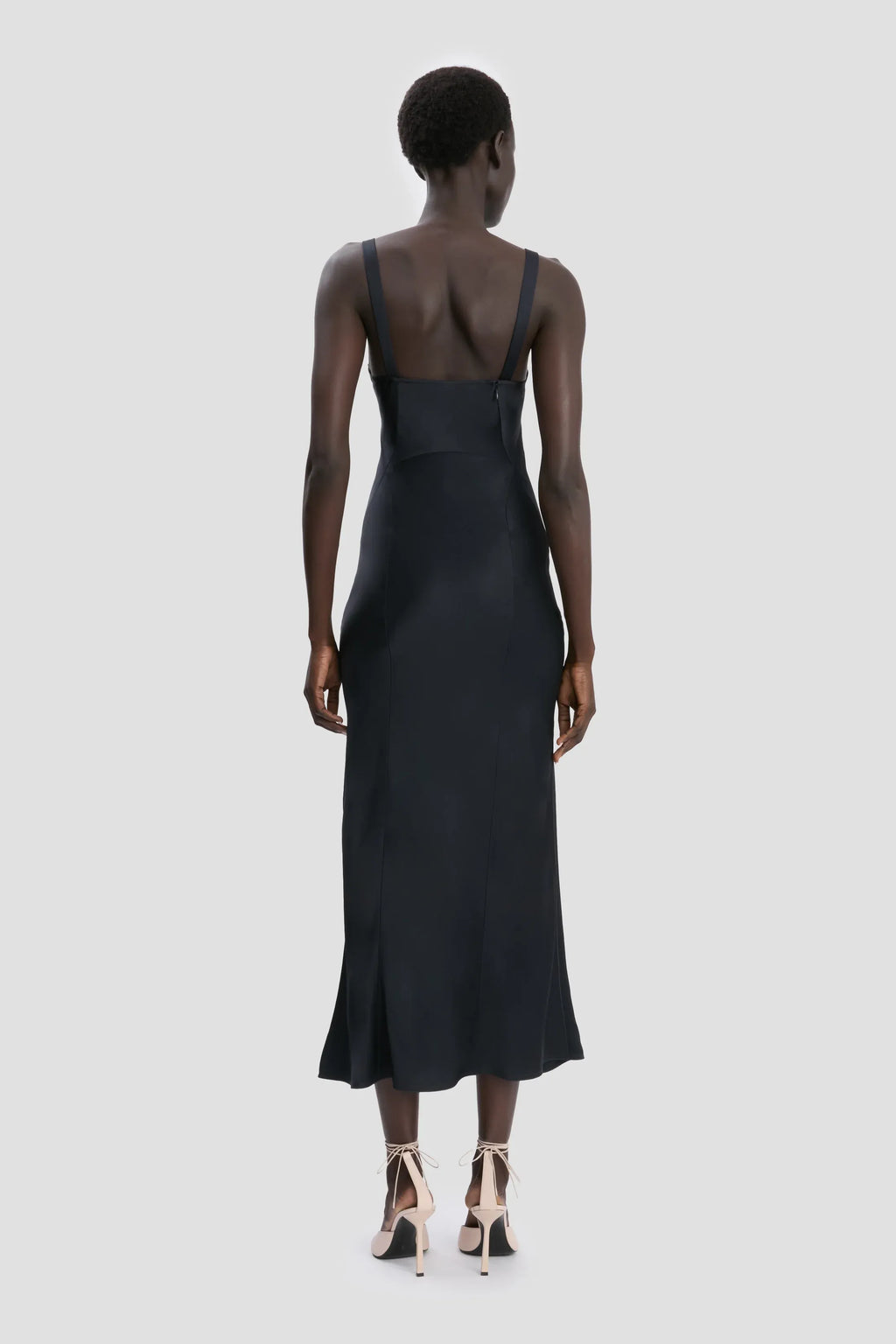 Elegant Sheath Square Neck Spaghetti Strap Open Back Midi Floor Length For Adults Prom Dress