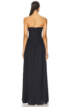 Elegant Sheath Strapless Ruched Bodice Floor Length Evening Dress