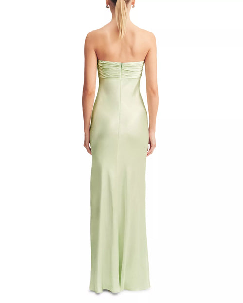 Elegant Sheath Strapless Ruched Bodice Floor Length For Ladies Prom Dress