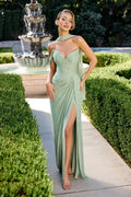 Elegant Sheath Sweetheart Cape Sleeve Lace Up Back Floor Length Prom Dress