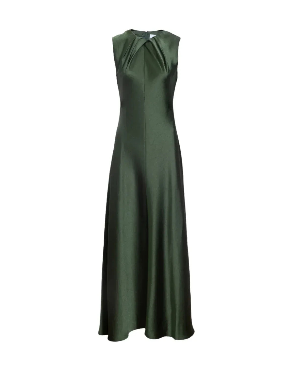 Elegant Sheath Twist Neck Sleeveless Back Zip Floor Length Prom Dress